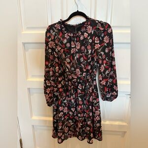 Banana Republic Floral Black and Red Women's Dress Size 4